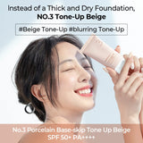 No.3 Porcelain Base-skip Tone Up Beige SPF50+ - Korean-Skincare